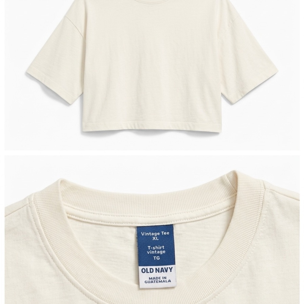 Old Navy Cream Cropped Short-Sleeve Tee